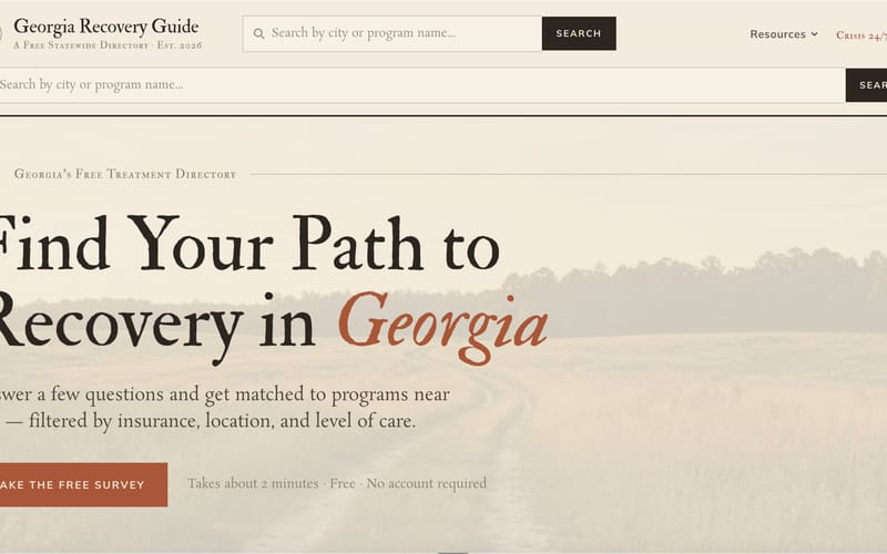 Screenshot of the Statewide community directory · Georgia website